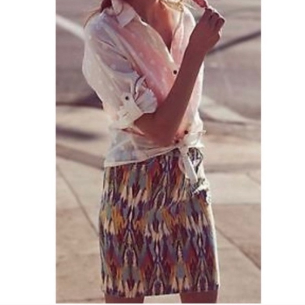 Anthropologie x Current Elliott Multicolor Stiletto Pencil Skirt Size 27 NWT